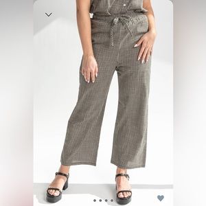The Kelly Checkered Pants in Black & Taupe